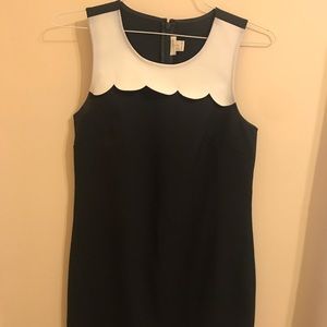 Jcrew Black & White scallop shift dress